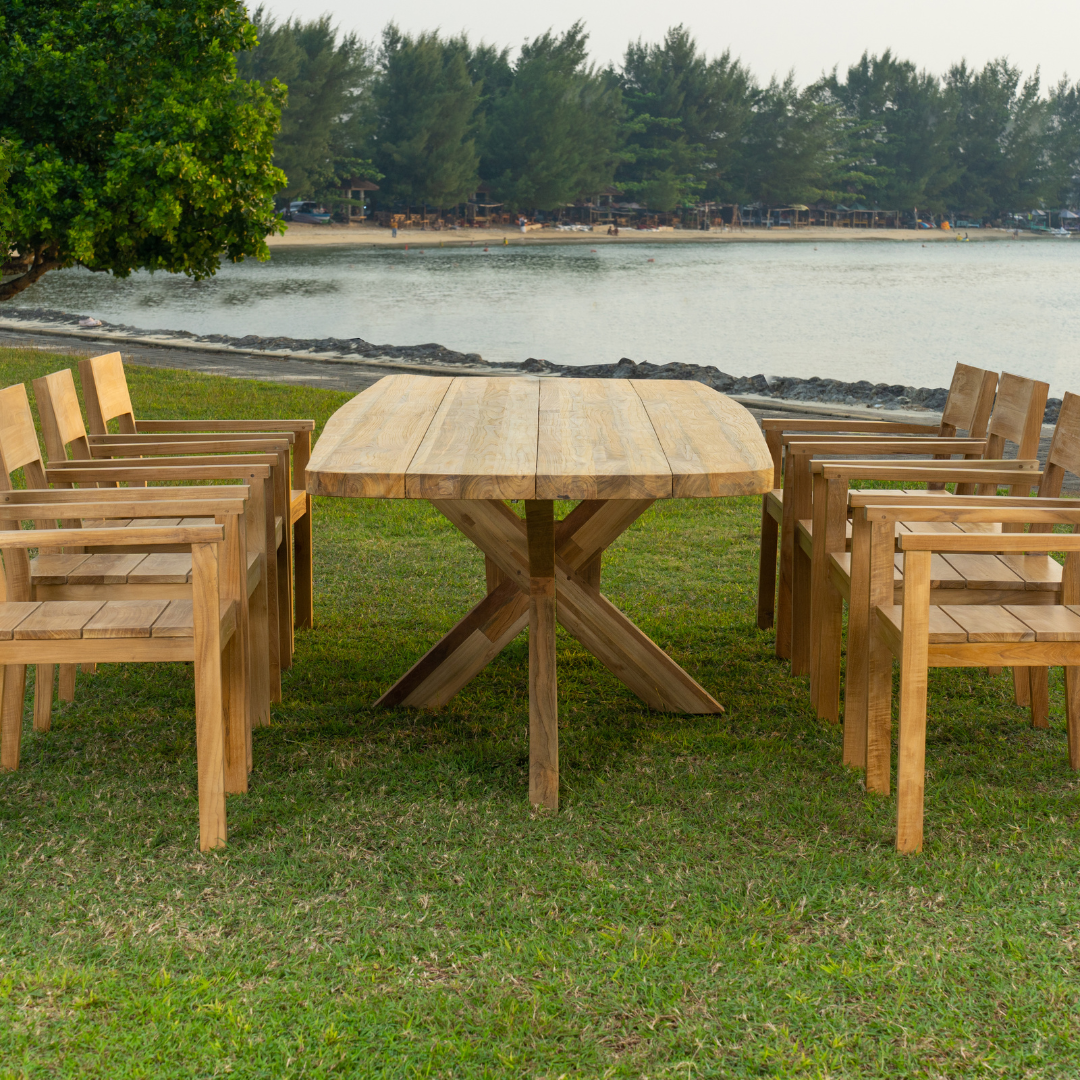 Table de jardin en teck 200 cm OWI