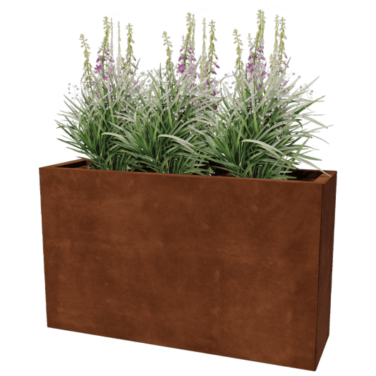 Corten steel planter rectangular 30 x 100 cm