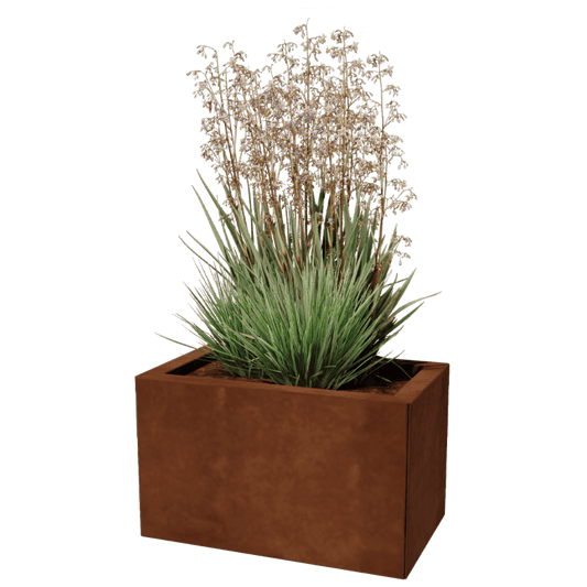 Corten steel planter rectangular 30 x 50 cm