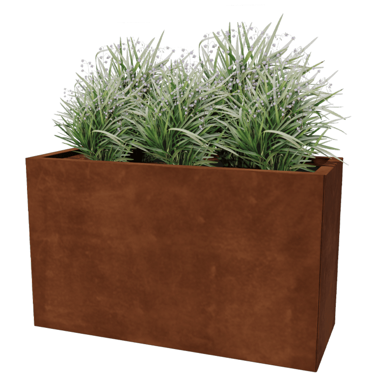 Corten steel planter rectangular 40 x 100 cm
