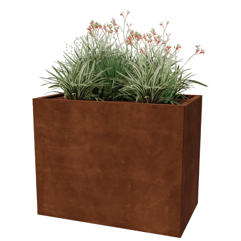 Cortenstaal plantenbak rechthoek 60 x 100 cm