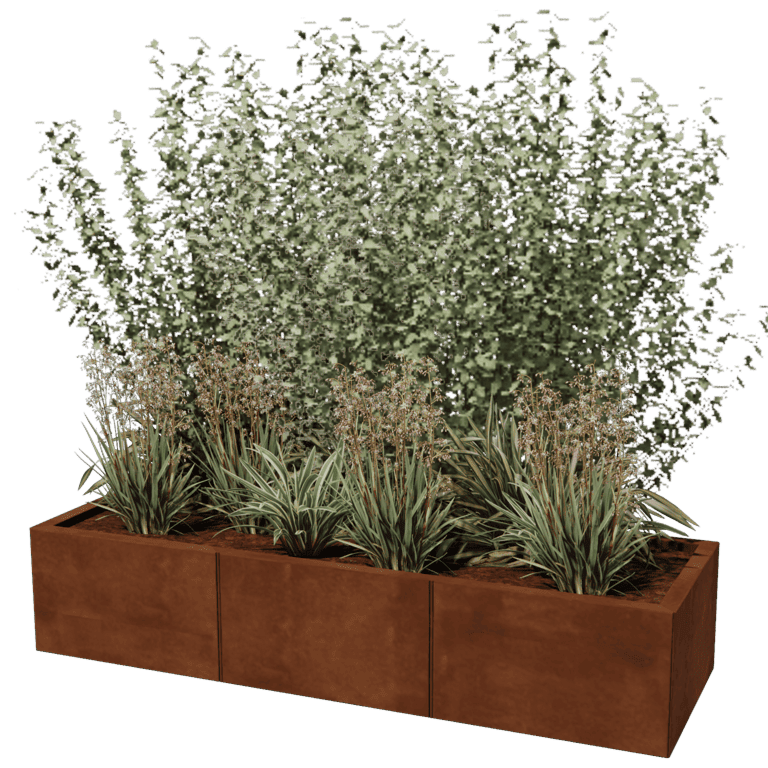 Corten steel planter XXL rectangular 150 x 50 cm