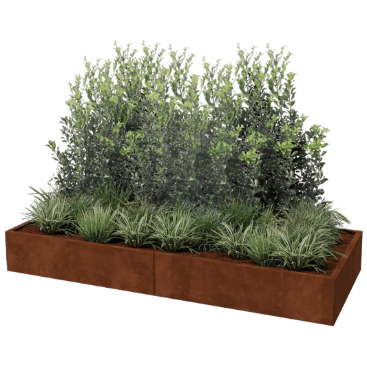 Corten steel planter XXL rectangular 240 x 100 cm