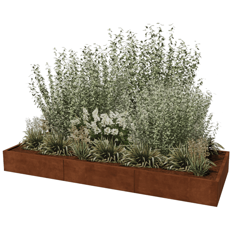 Cortenstaal plantenbak XXL rechthoek 300 x 120 cm