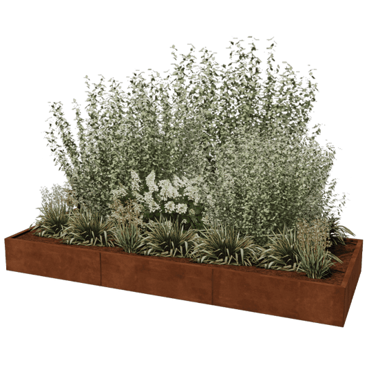 Corten steel planter XXL rectangular 300 x 120 cm