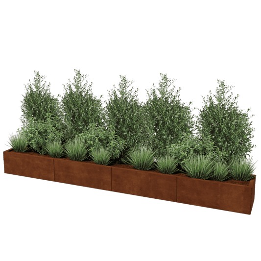 Corten steel planter XXL rectangular 320 x 40 cm