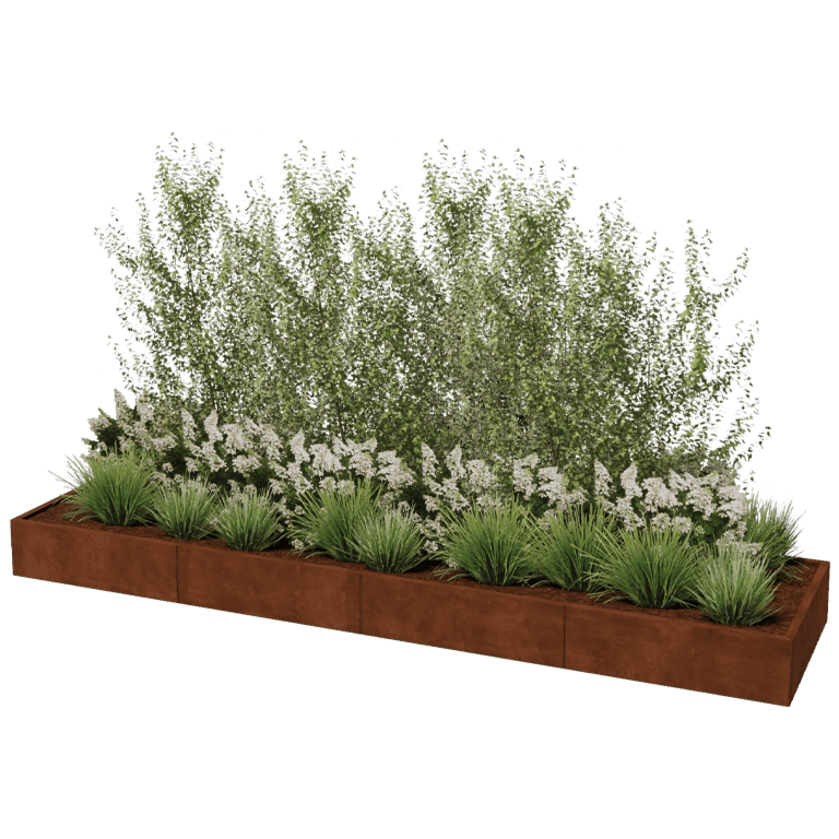 Cortenstaal plantenbak XXL rechthoek 400 x 100 cm