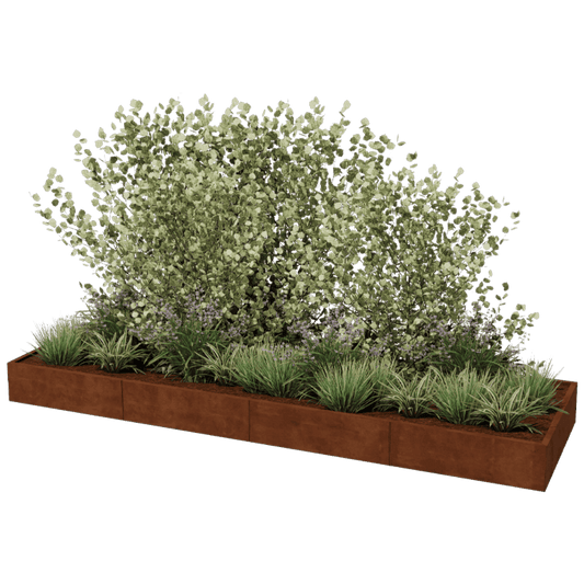 Corten steel planter XXL rectangular 400 x 120 cm