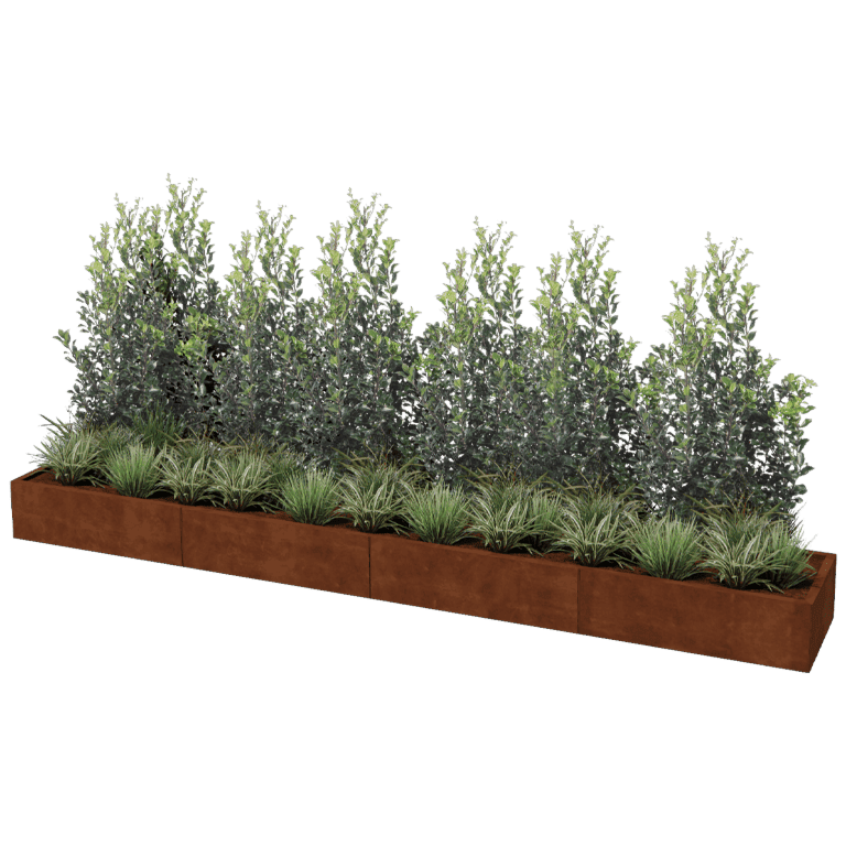 Cortenstaal plantenbak XXL rechthoek 400 x 60 cm