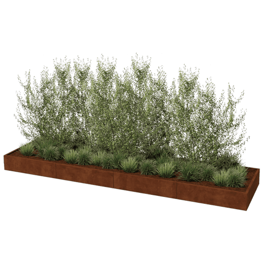 Corten steel planter XXL rectangular 480 x 120 cm