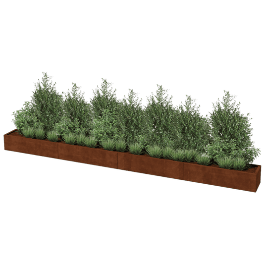 Corten steel planter XXL rectangular 480 x 40 cm