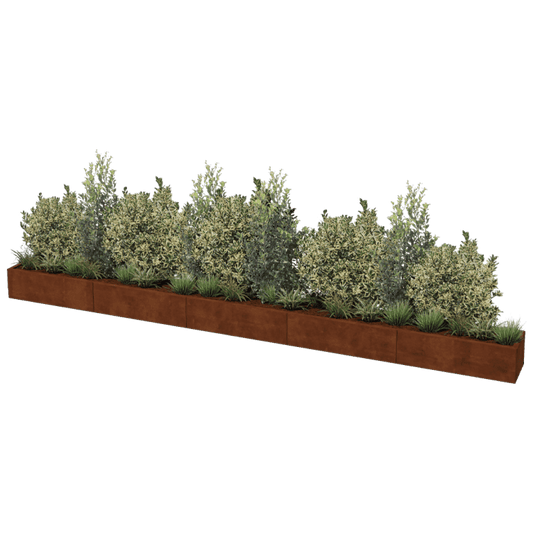 Corten steel planter XXL rectangular 500 x 40 cm