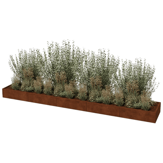 Corten steel planter XXL rectangular 500 x 80 cm