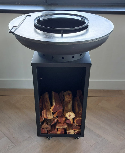 BBQ plancha black Camarada 2.0 met hoes en houtopslag