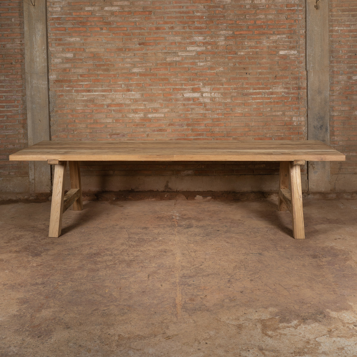Table de jardin haut de gamme en teck Kastil 250 cm avec 2 bancs