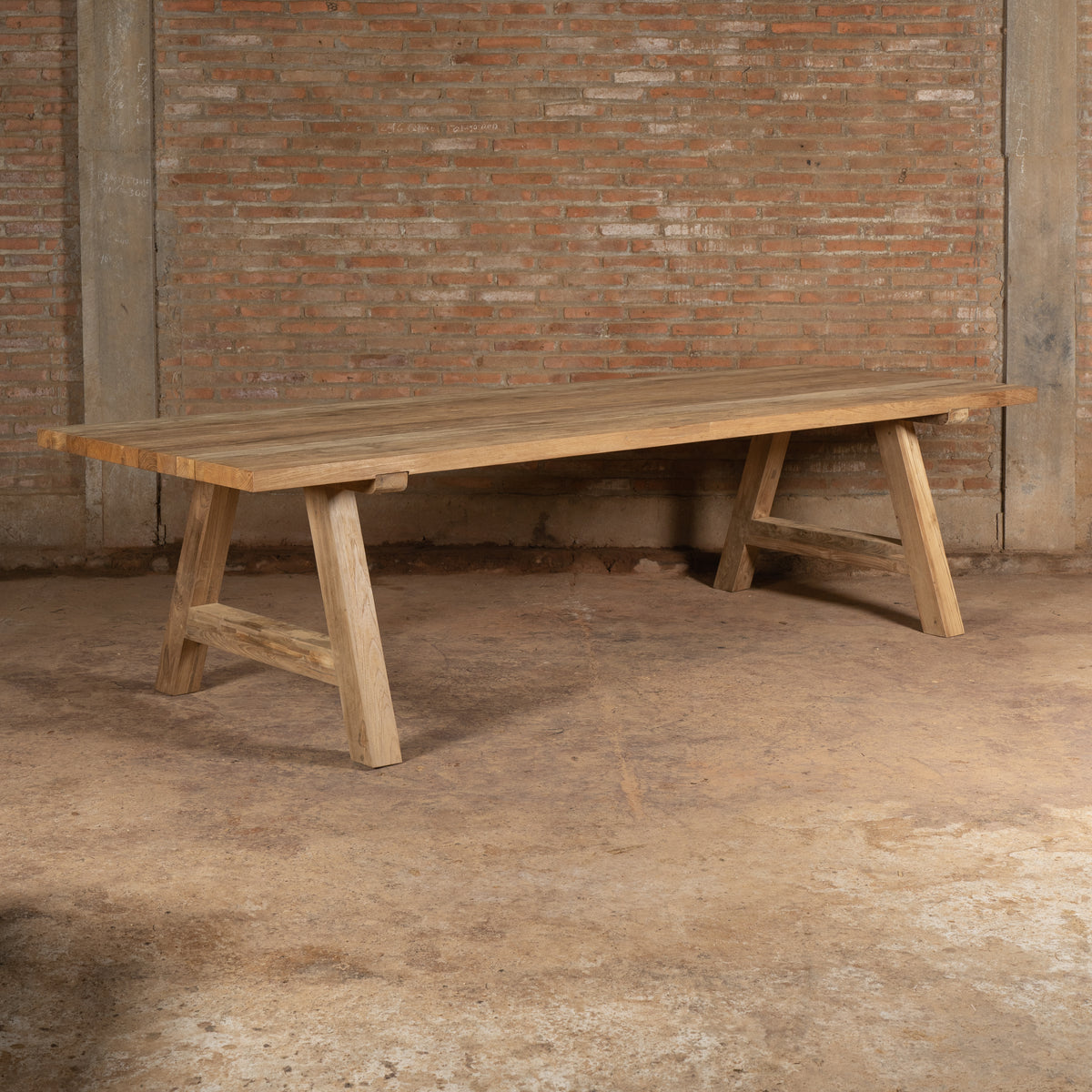 Table de jardin haut de gamme en teck Kastil 250 cm avec 2 bancs