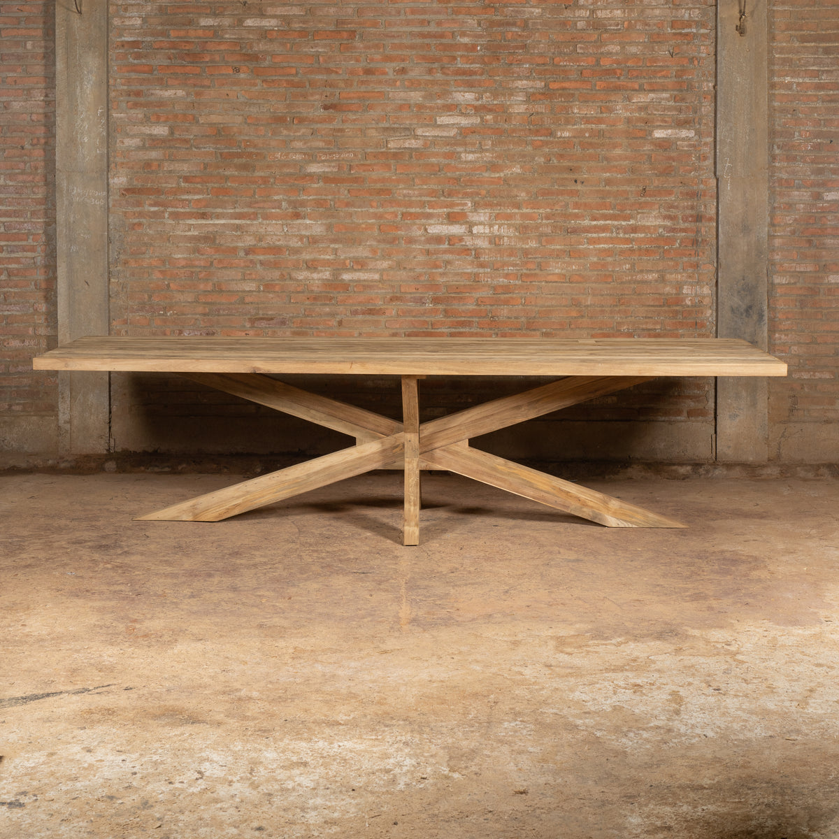 Table de jardin rectangulaire haut de gamme en teck Silang 200 cm