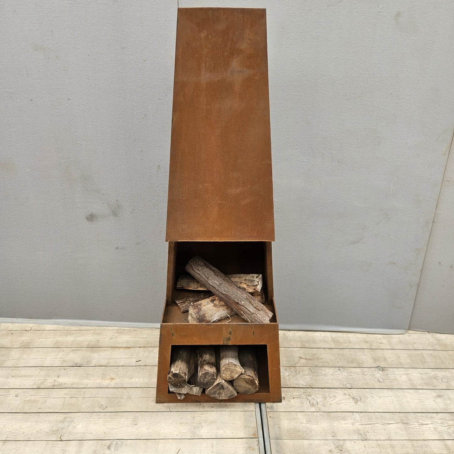 Corten steel patio heater 150 cm x 54 cm x 43 cm