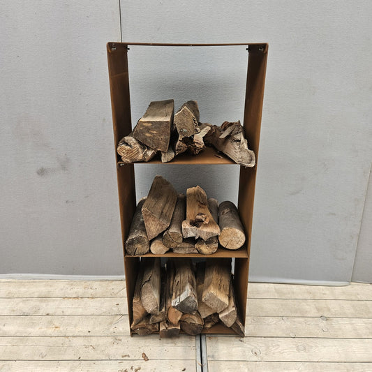 Cortenstaal houtopslag  120 cm x 50 cm x 35 cm