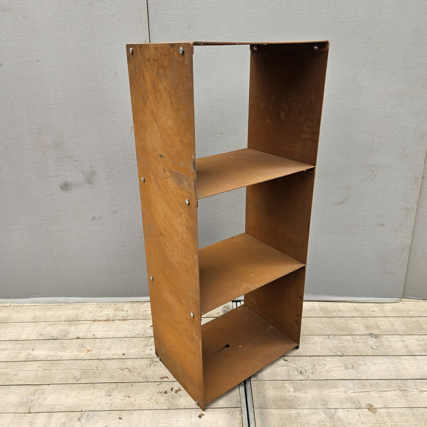 Rangement à bois en acier Corten 120 cm x 50 cm x 35 cm