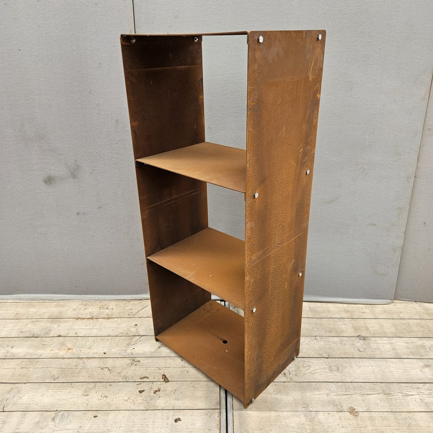 Rangement à bois en acier Corten 120 cm x 50 cm x 35 cm