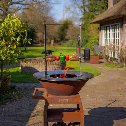 Ensemble rôtissoire plancha barbecue avec moteur (acier inoxydable 304)