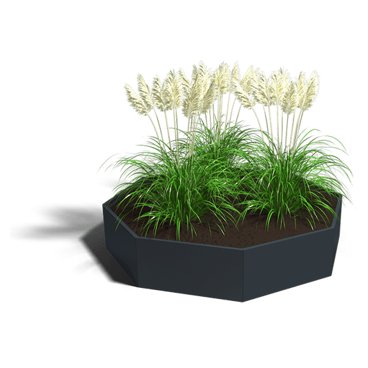 Plantenbak in gepoedercoat staal 8-hoek 120 cm