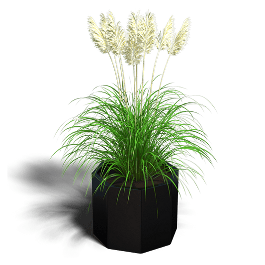 Plantenbak in gepoedercoat staal 8-hoek 30 cm