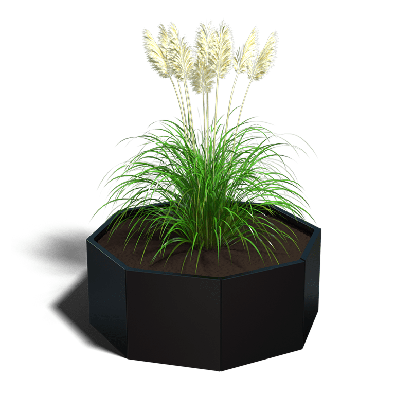 Plantenbak in gepoedercoat staal 8-hoek 60 cm