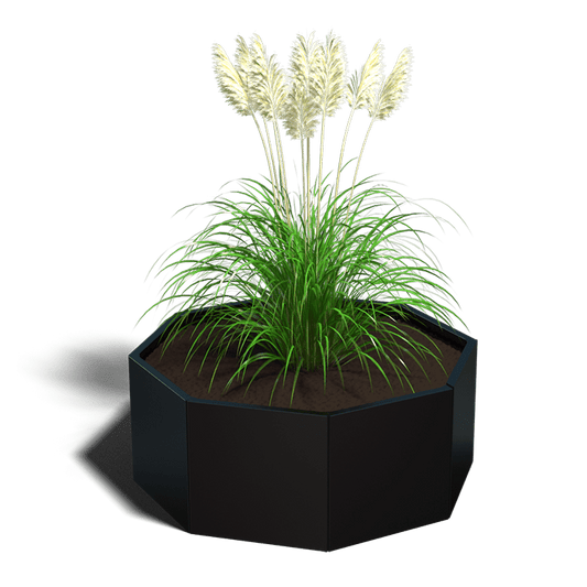 Plantenbak in gepoedercoat staal 8-hoek 60 cm