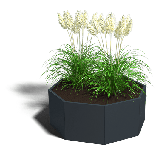 Plantenbak in gepoedercoat staal 8-hoek 70 cm