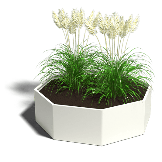 Plantenbak in gepoedercoat staal 8-hoek 80 cm