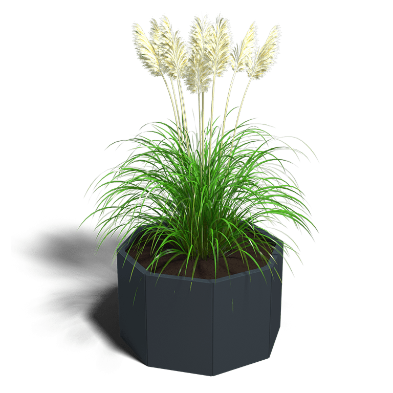 Plantenbak in gepoedercoat staal 8-hoek 40 cm