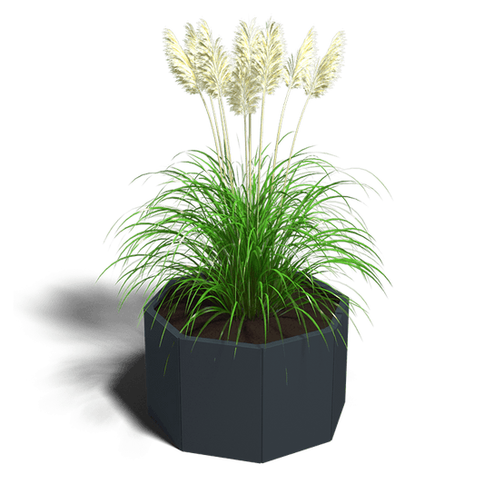 Plantenbak in gepoedercoat staal 8-hoek 40 cm