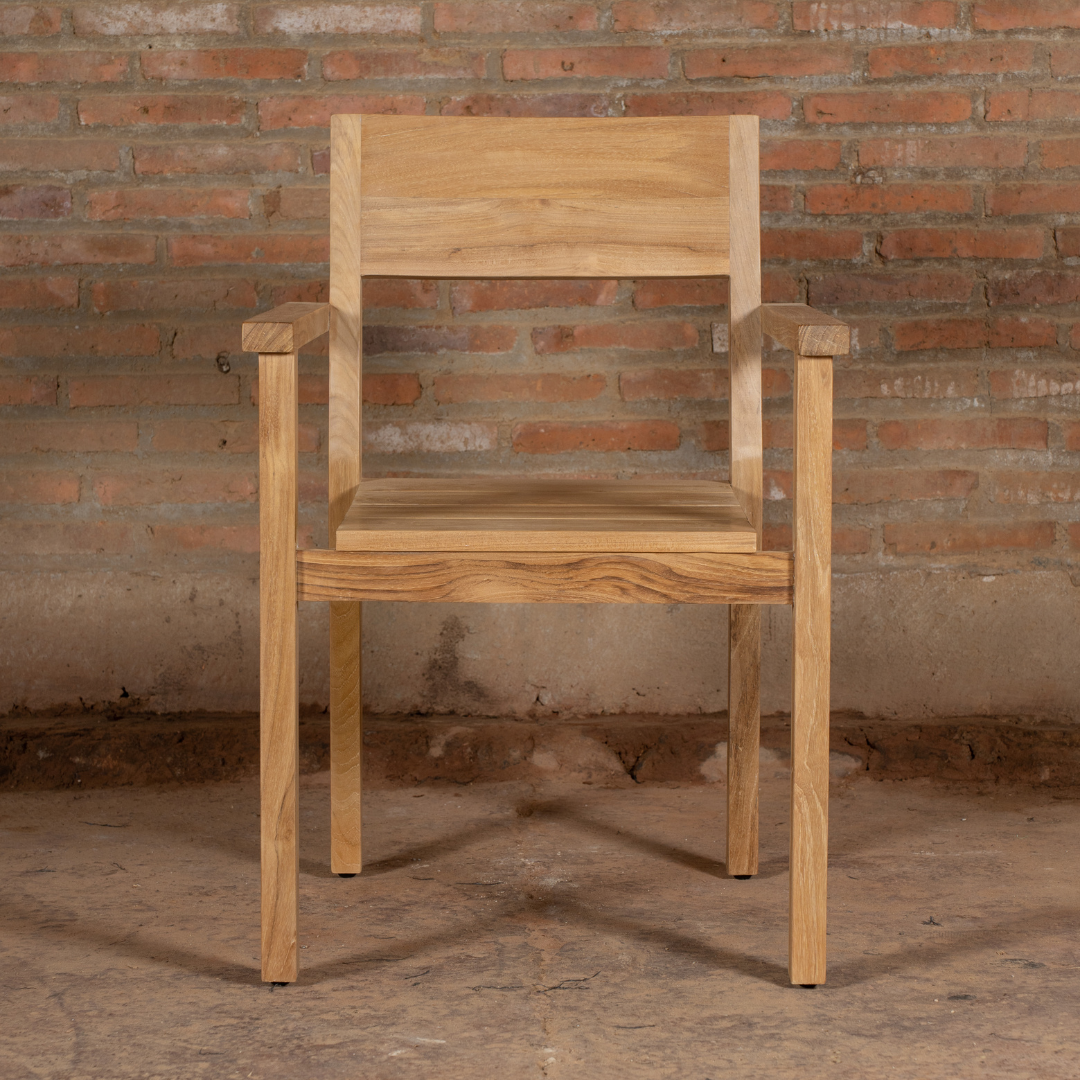 Chaise de jardin empilable en teck haut de gamme Salawati 1er