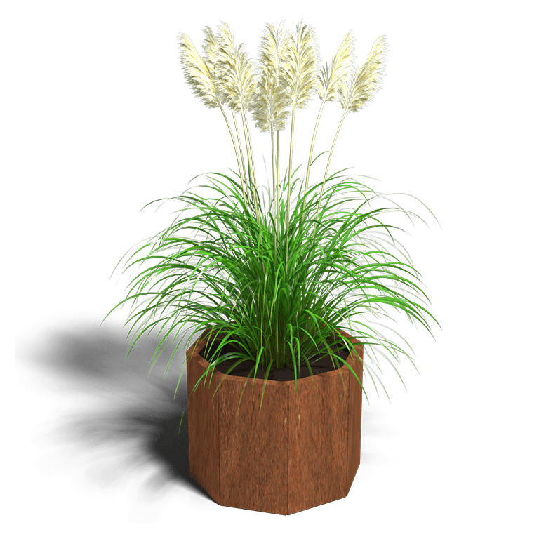 Corten steel planter 8-corner 30