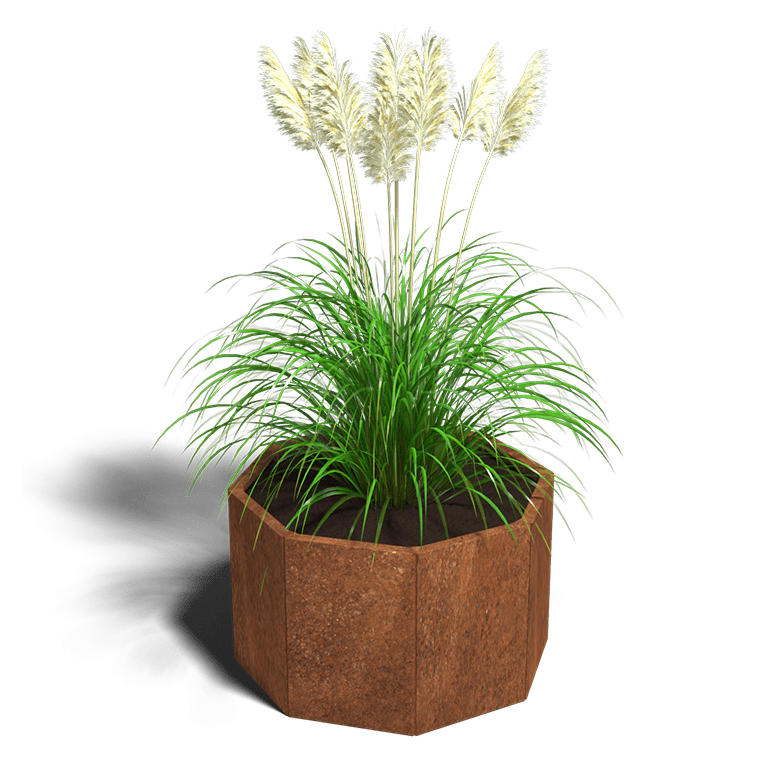 Corten steel planter 8-corner 40