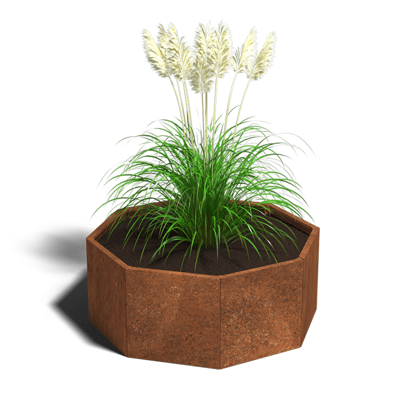 Corten steel planter 8-corner 60