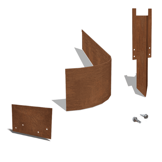 Cortenstaal kantopsluiting FLEX geplet 23 cm complete set per 15 meter