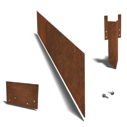 Cortenstaal kantopsluiting recht 15 cm complete set per 24 meter