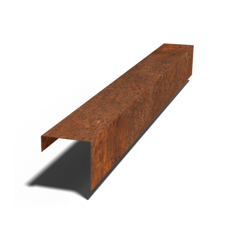 Profilé de transition en acier Corten 15 x 15 x 5 cm (150 cm de long)