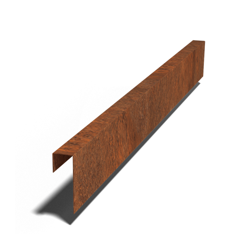 Profilé de transition en acier Corten 15 x 5 x 5 cm (150 cm de long)