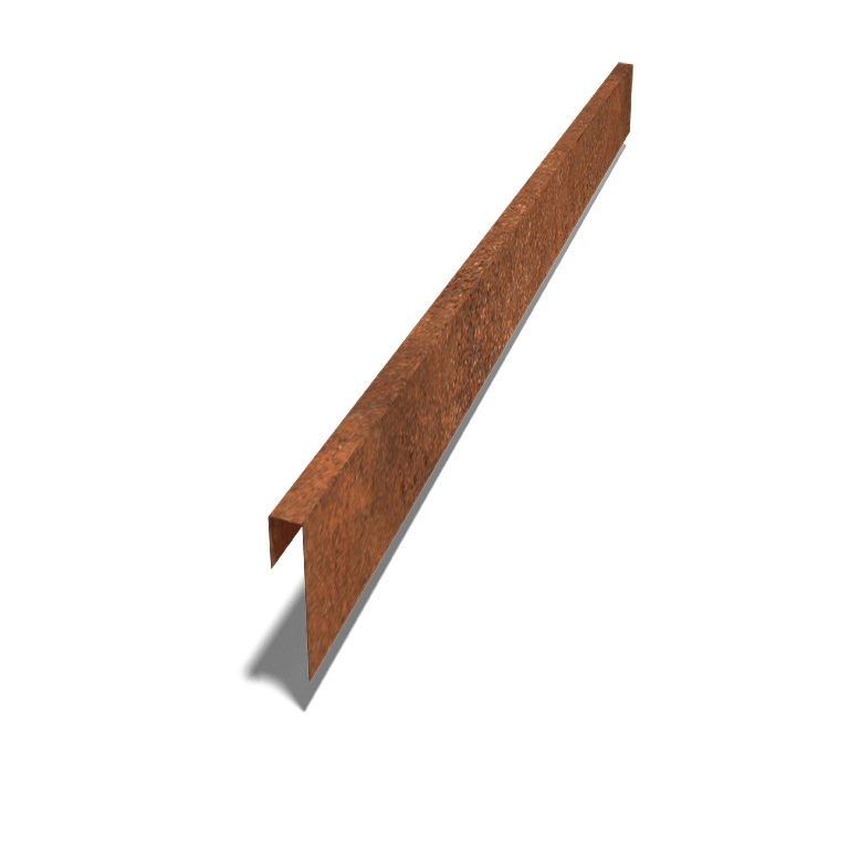 Profilé de transition en acier Corten 15 x 5 x 5 cm (240 cm de long)
