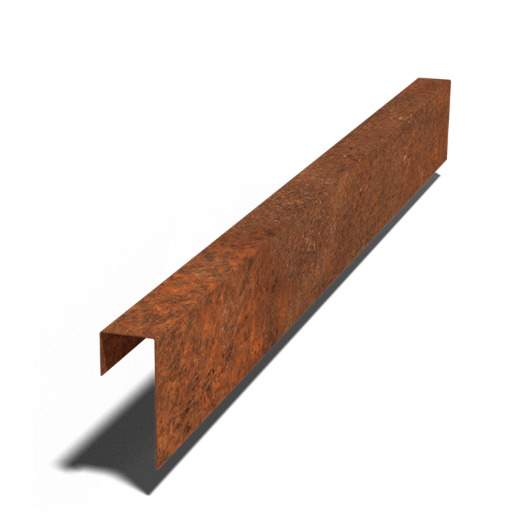 Profilé de transition en acier Corten 15 x 6 x 5 cm (150 cm de long)