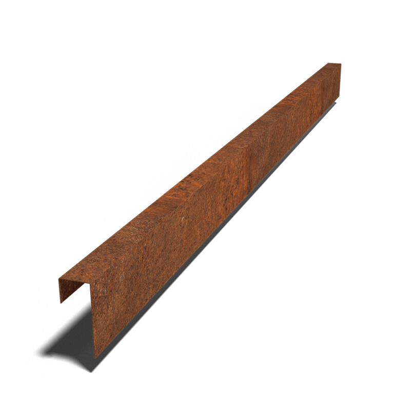 Cortenstaal overzetprofiel 15 x 6 x 5 cm (240 cm lang)