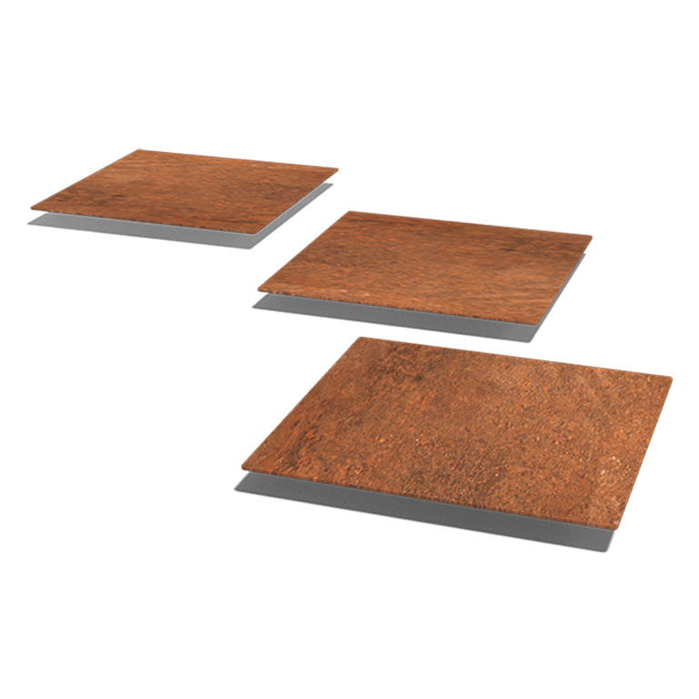 Dalle de trottoir en acier corten carrée 40 x 40 cm