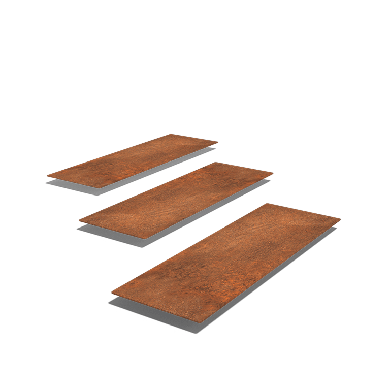 Corten steel step tile rectangular 75 x 25 cm