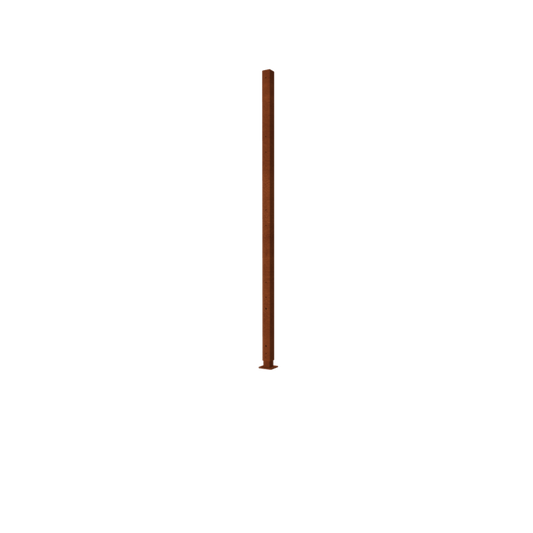 Corten steel fence H corner post with base plate 190 x 6 x 6 cm