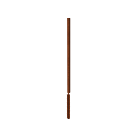 Corten steel fence H corner post with ground pin 190 x 6 x 6 cm