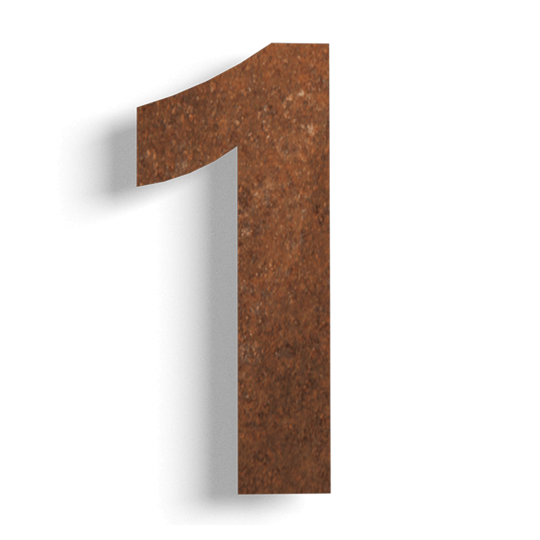 Corten steel house number 1